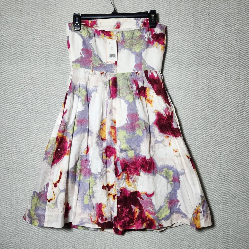 Banana Republic Floral Strapless Dress Size 2P New With Tags - Picture 12 of 12